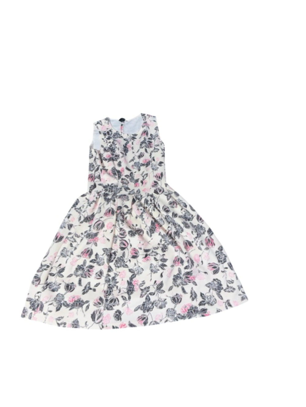 Women's H&M White Floral Sleeveless Dress L #908